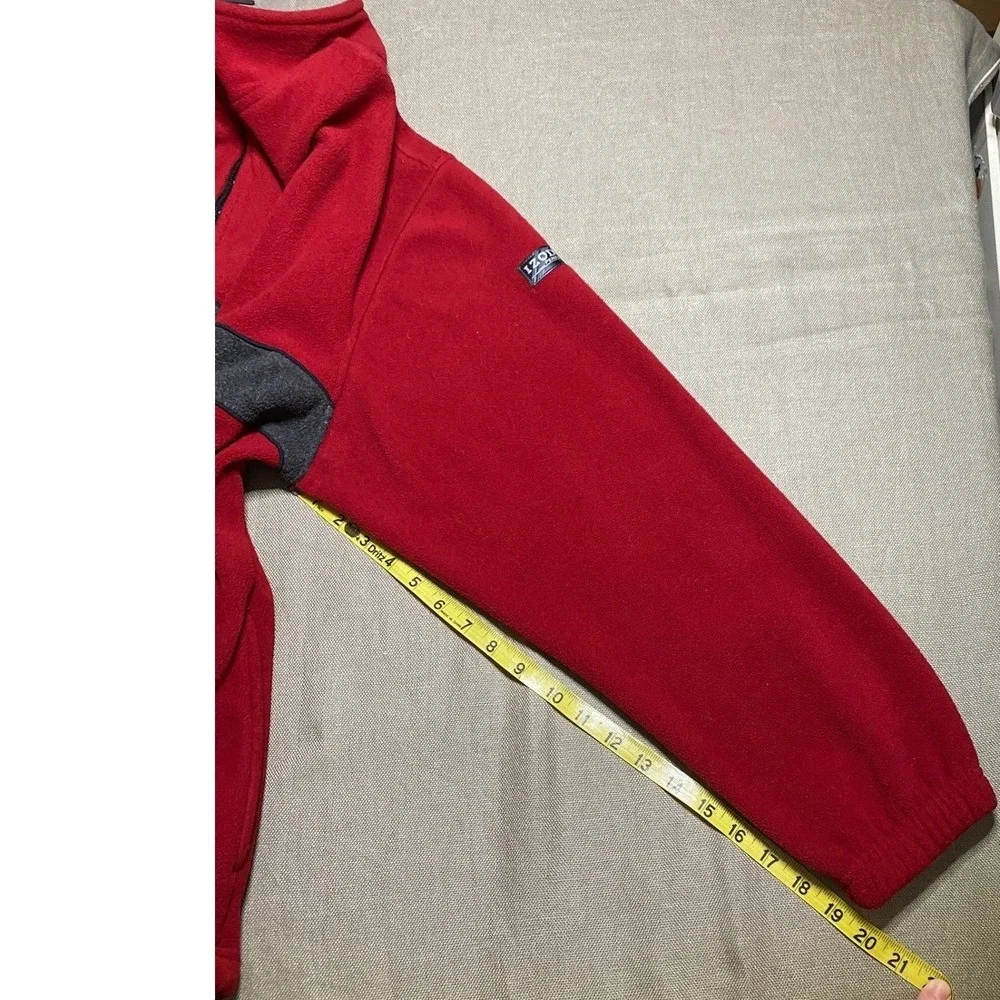 Izod Red Fleece 1/4 Zip Pullover‎ Mens Casual Warm Top